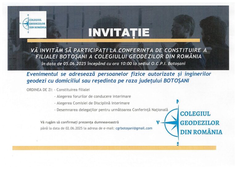 Invitație conferința de constituire Botoșani